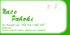 mate pahoki business card